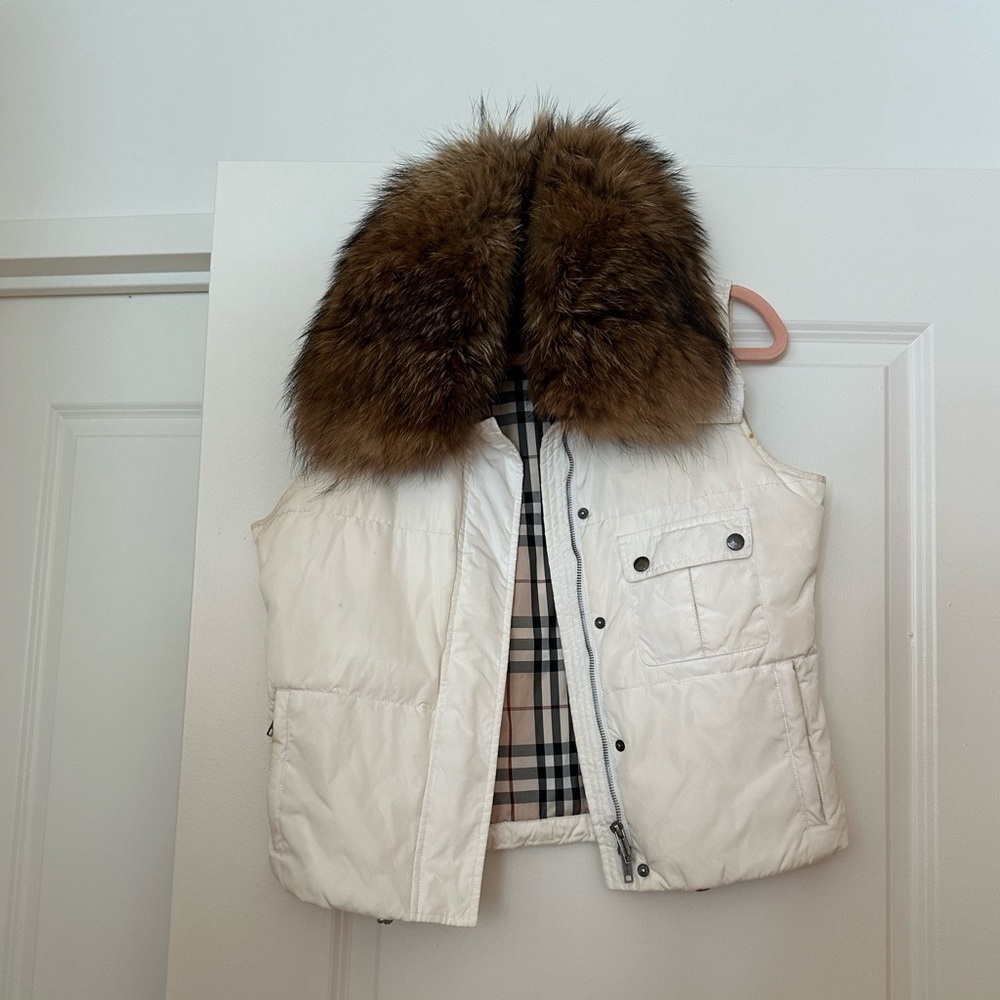 White Burberry vest